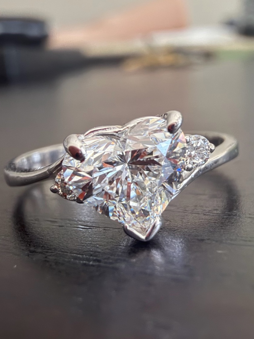 IGI CERTIFIED! 1.13CT Lab Grown Diamond Heart Ring in 14K Solid White Gold